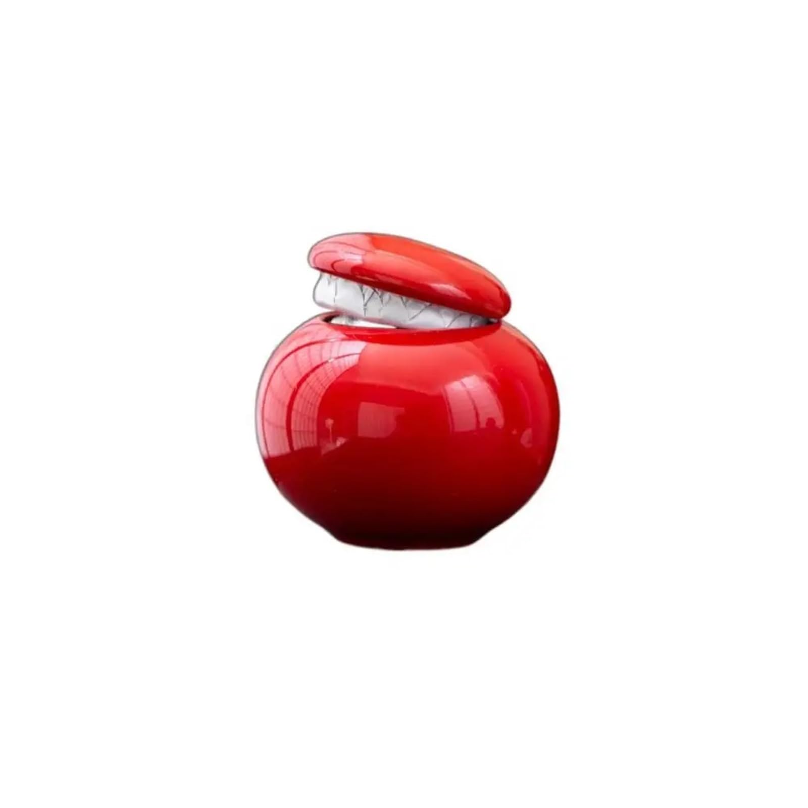AYWTIUN tea storage jars Sub-bottling Color Glaze Ceramic Jars Portable Empty Sealed Tea Storage Jar Mini Box Cosmetic(Red-Round)