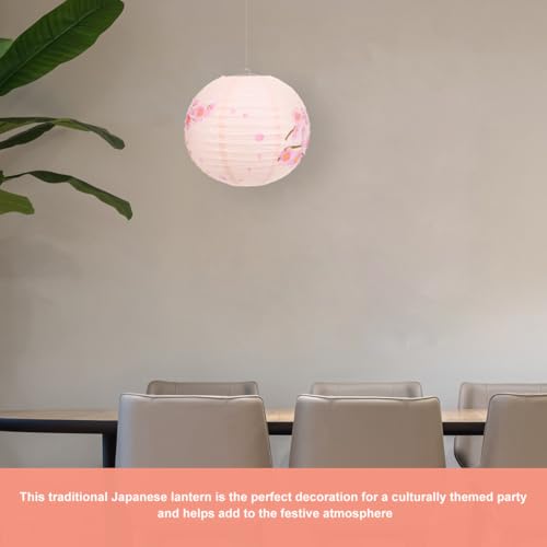 Image of MERRYHAPY 3Pcs Folding Japanese Paper Lanterns Hanging Decorations for Wedding Party Restaurant Floral Design Traditional Oriental Paper Lanterns 41.33X13.77In