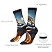 XZDWPY Phoenix wolf and eagle Unisex Mid-Calf Socks 3 Black Polyester Skin-Friendly Moisture-Wicking Fashionable Crew Socks