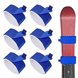 FLOWERUN 6 Stück Verstellbarer Skigurte Ski Klettband Ski Befestigungsbänder Skibänder Für Sicheren Transport Und Praktische Aufbewahrung (Blau)