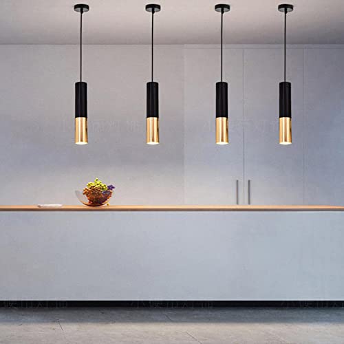 Lámpara colgante LED de aluminio premium con diseño de tubo largo negro 5