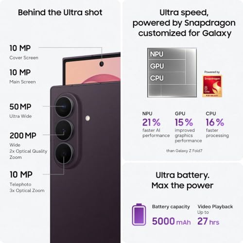 Image of Samsung Galaxy Z Fold8 Ultra 5G Smartphone with Galaxy AI (Cream, 12GB RAM, 512GB Storage) + Samsung Care Services Damage Protection Plan for 1 Year