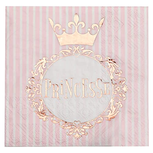 Santex 20 Serviettes Couronne Princesse 25CM Rose Gold