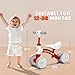 Baby Balance Bike Toy for for 12-36 Months, Toddler Balance Bike with Adjustable Seat, Handle &4 Silence Wheels No Pedal, Pre-School First Ride for Boy Girl First Birthday Gift(Red)