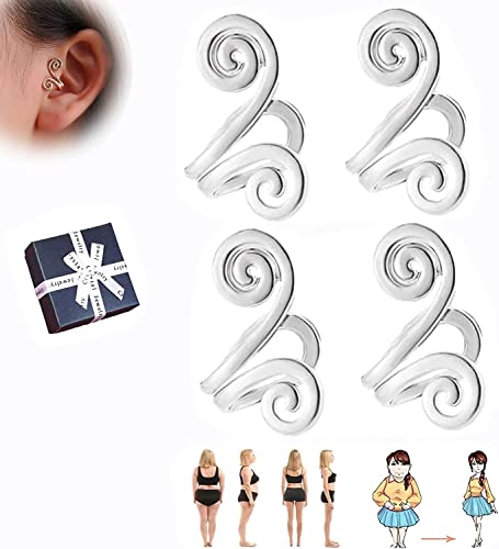 Gvqng Acupression Minceur des Boucles d'oreilles, Non PéNéTrant Acupression Minceur des Boucles d'oreilles, Lymphactif Clip de Manchette d'oreille, pour Les Femmes Hommes,2pair,D Cover
