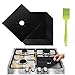 Stove Burner Covers - Gas Range Protectors Countertop Accessories for Kitchen Reusable, Non Stick, Dishwasher Safe, Heat Resistant Stovetop Guard 8 Pack with Silicone Oil Brush