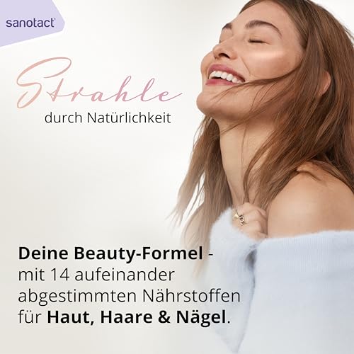 sanotact Kollagen + Hyaluron + Q10 Kapseln, Beauty-Formel mit 14 Nährstoffen für Haut, Haare und Nägel, 180 Tabletten (6 Monate Vorrat) – Ansicht 5