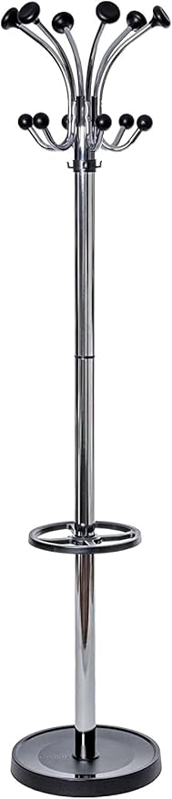 MAUL | Garderobenständer MAULnebula | mit 20 Haken und Schirmhalter | Silber/schwarz