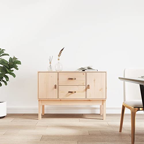 Frdhee Cómoda de cocina, armario de bufé, aparador, 110 x 40 x 78 cm, madera maciza de pino, para salón, cocina, comedor, fácil de montar