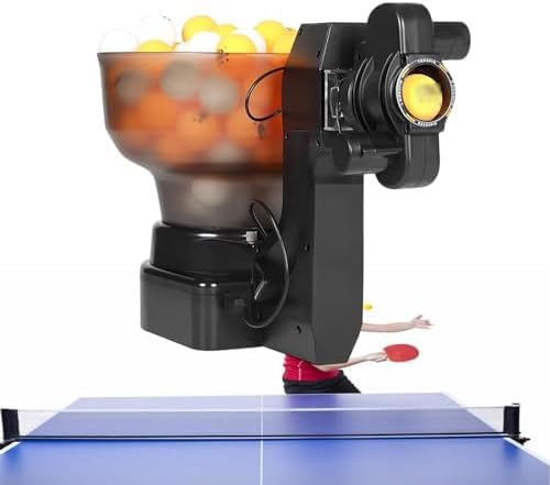 Entrenador automático de tenis de mesa con control remoto, múltiples ajustes de giro, diseño portátil para mejorar la práctica