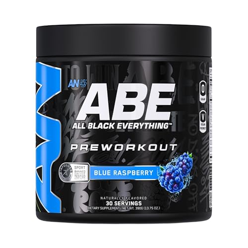All Black Everything Pre-Workout Powder | Preworkout Energy Drink Mix | 350mg Caffeine | Beta Alanine & Citrulline | Energy Supplement for Men & Women | Blue Razz | 30 Servings