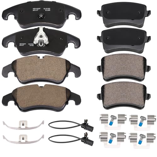 SUPLABEL Front Rear Ceramic Brake Pads Kit Replacement Compatible with Audi Q5 A4 Quattro A5 allroad S5 KTC-100138