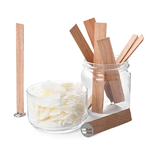 yueton 100 PCS Metal Wood Wick Clips,Candle Wick Base,Candle Wick Sustainer Tabs for Candle Making,Candle DIY