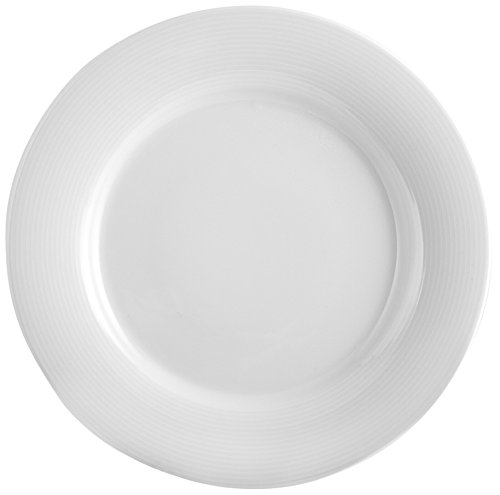 H&H Firenze Confezione Piatti Piani, Porcellana, Bianco, 12 unità