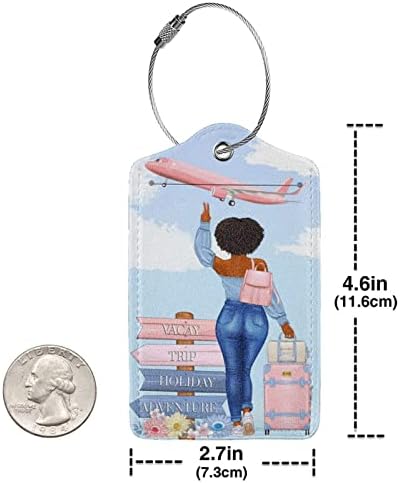 2 Pack Travel Luggage Tags for Suitcases Women Men Kids, Bag Tags for Leather Luggage with Waterproof Suitcase Tags Privacy Cover Name ID Label Steel Loop for Travel Bag Suitcase (Travel) 4 2 Pack Travel Luggage Tags for Suitcases Women Men Kids, Bag Tags for Leather Luggage with Waterproof Suitcase Tags Privacy Cover Name ID Label Steel Loop for Travel Bag Suitcase (Travel)