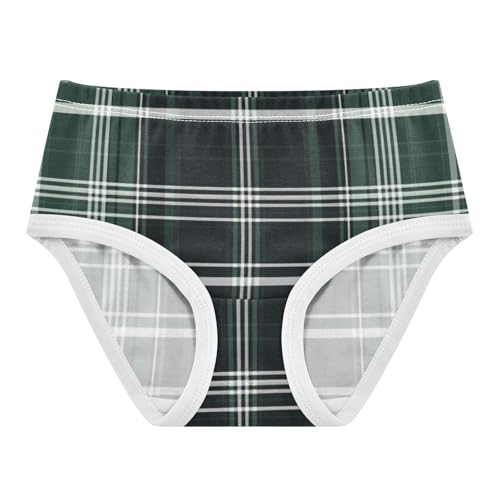 Girls' Panties Comfort Color for Kid Dark Green Plaid in Sizes 2T,3T, 4T, 5T, 6Y and 8Y
