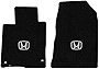 Lloyd Mats Heavy Duty Carpeted Floor Mats for Honda Civic 4 Door 2016-ON 2Pc Set Black (No Hybrid) (Si ok) - Silver H Logo (Black, 2PC - Fronts)