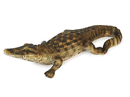 Gartenfigur, Gartendeko, Krokodil Figur mit Schuppenstruktur, 32 cm, Gartenstatue, Teichdeko, Balkonfigur, Reptilien Figur Cover