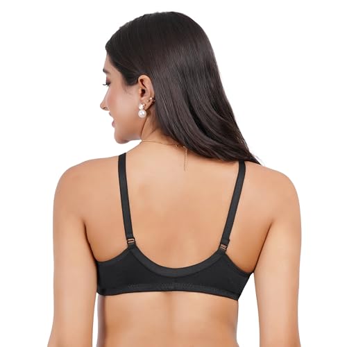Image of Front Open Non Padded Bra - Made of Pure Cotton Full Coverage Non Wired Seamless Pushup Soft Cup for T-Shirt Saree Dress Sports Garment for Daily Use Everyday