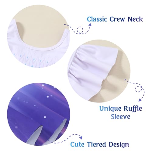 Girls One Piece Swimsuits with Skirt UPF 50+ Floral Bright Bathing Suits for 3-10 Years4