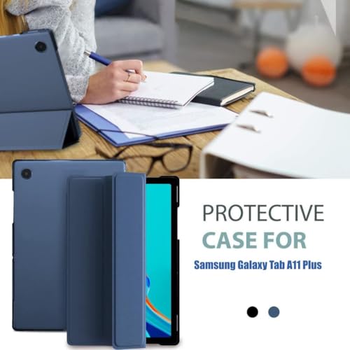 Image of ProElite Cover for Samsung Galaxy Tab A11 Plus 11 inch Case Cover, Smart Flip Case Cover for Samsung Galaxy Tab A11+ 11 inch Translucent Back with Stylus Pen, Dark Blue