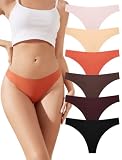 ANSUKOO Pack de 6 Tangas Mujer,Invisible Ropa Interior
