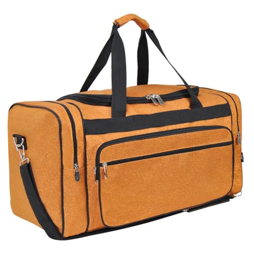 NGIL Canvas 23" inch Duffle Bag (Orange Glitter)