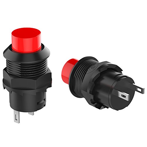 Diyhz Momentary No Lock Push Button Switch Spst Ac 250V/1.5A 125V/3A Red Round Cap Horn Switch For Car 20Pcs #TOP1