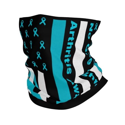America Flag Fight Arthritis Awareness Seamless Neck Gaiter Face Mask Seamless UV Protection Shield Scarf Bandana for Motorcycle Cycling Riding Running Headbands White