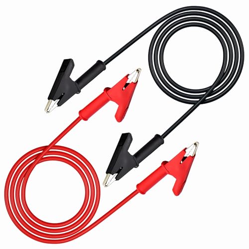 Image of 12AWG Alligator Clip Leads with Wires Electrical Test Leads Heavy Duty | 12 Gauge Jumper Wires with Alligator Clips for Electrical Testing 2PCS