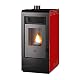 Pelletofen Eva Calor Pelletherd Rita Rosso mit 9 kW Leistung