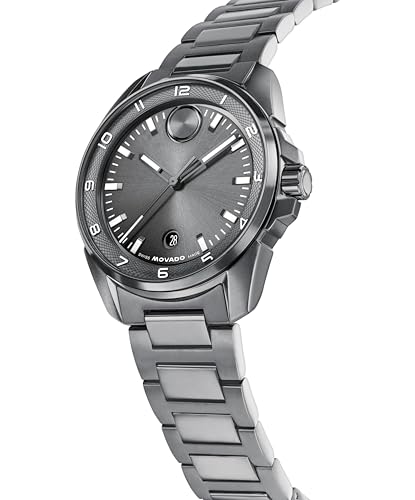 Image of Movado Bold Verso S Men's Watch - Swiss Quartz Movement, 42 mm, Stainless Steel Case, Link Bracelet, Date Display