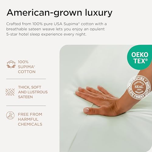 Image of Threadmill 1200 Thread Count Supima Cotton Queen Sheet Set, Sateen, 4-Piece