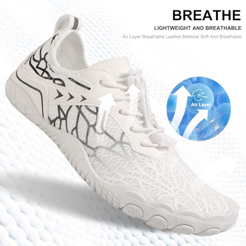 Image of Hike Barefoot Shoes Womens Men,Unisex Barefoot Water Shoes Breathable, Anti-Slip Hiking Footwear for Athletic Wide Toe Shoe Footwear for Hiking, Walking, Running, Yoga, and Water Sports