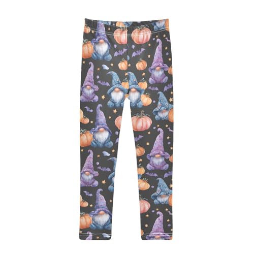 Pumpkin Dwarf Bat Stars Girls Leggings Ultra Soft Compression Yoga Gym Pants for Kids 4-10T