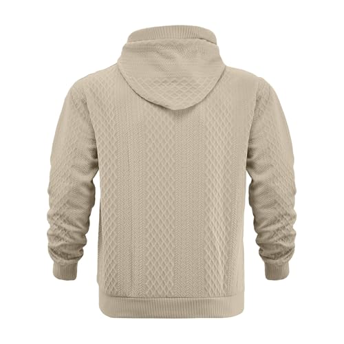 Mens Fashion Pullover Hoodies Casaul Loose Long Sleeve Jacquard Textured Hooded Sweatshirts Autumn Winter Clothes4