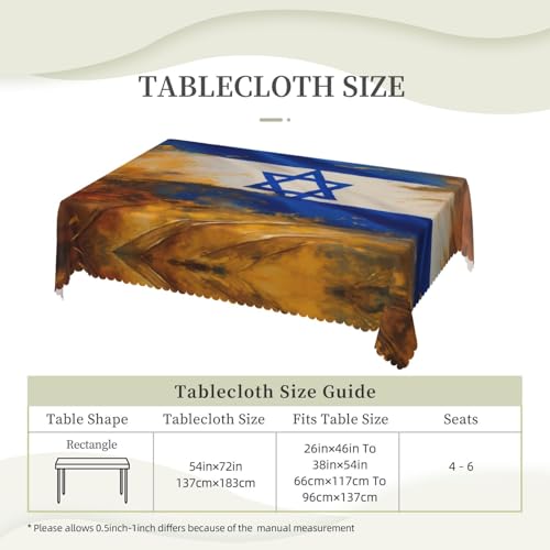 Nappe drapeau israélien en tissu rectangulaire pour buffet - 7
