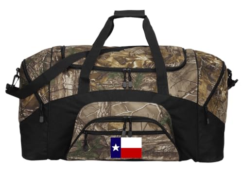 Texas Duffel Bag - Large Camo Texas Flag Suitcase or Gear Bag
