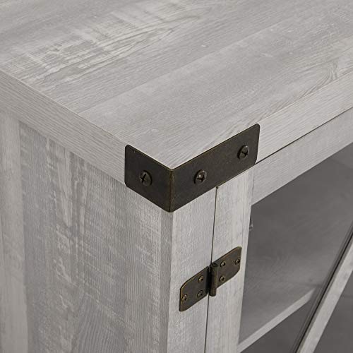image for Walker Edison Wesley Modern Farmhouse Glass Door TV Stand for TVs up t