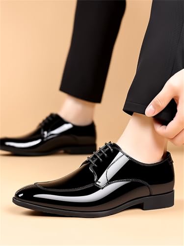 Men's Fashion Square Toe Faux Patent Leather Tuxedo Dress Shoes Formal Business Oxford Weddings Prom4