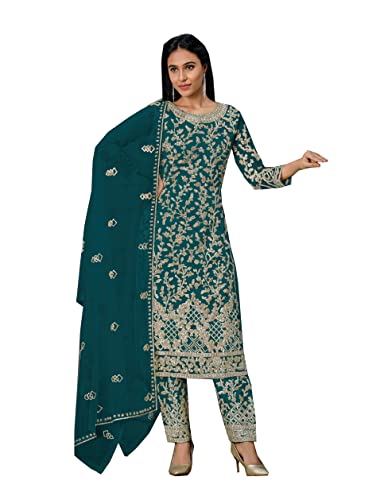 Image of Delisa Indian Pakistani traditional Eid Party Plus Size ready to wear salwar kameez suit Dress for women with dupatta-2088
