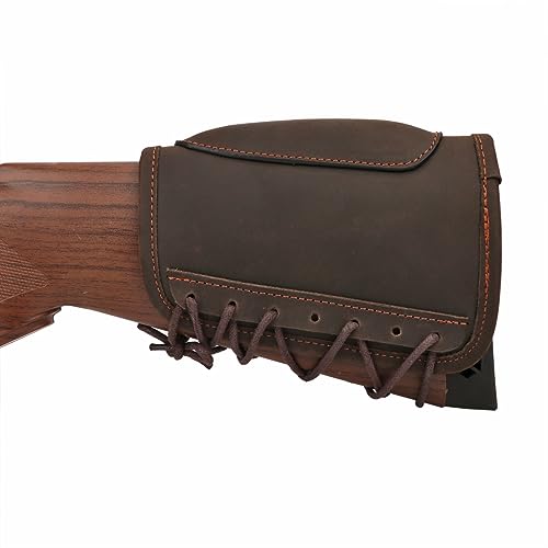 TOURBON Leather Cheek Riser for Rifle Stock Shell Holder Gun Stock Pouch Hunting Accessories (Right) - Thumbnail 2