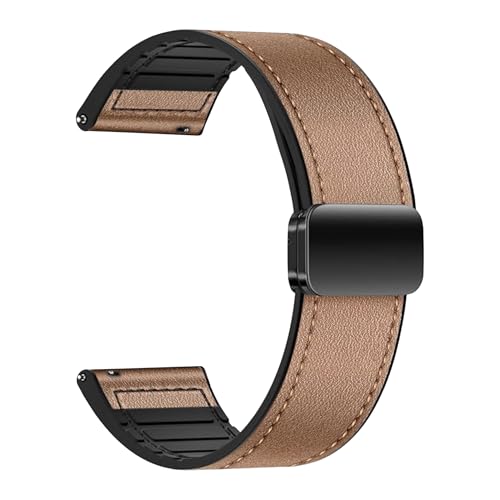Image of ACM Watch Strap Leather Magnetic Silicone 22mm compatible with Noise Halo 2 Mod Smartwatch Belt Luxury Band