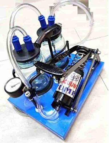 Stainless Steel, Aluminium, Glass Double Jar Foot Operated Suction Machine (1000 ml x 2 Glass Jars) Induction Motor