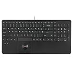 Perixx PERIBOARD-538 US, Wired Compact USB Keyboard with Trackball - X Type Scissor Keys - 15.63x7.8x1.46 Inches (397x198x37mm) - Build-in 2 USB Hubs and Number Pad - Black