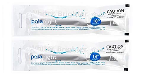 Polanight 18% Carbamide Peroxide 3gram Teeth Whitening Bleaching Gel | 2 Syringes | Shade Guide and Instructions