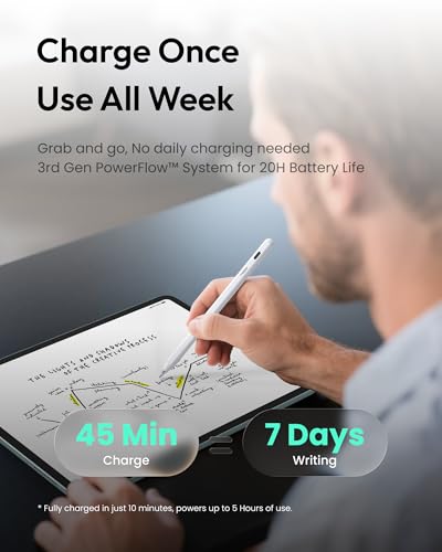 Image of Metapen Pencil Air8 Pro for iPad 2018-2026, Ultra-Quiet, 2X Fast Charging, Palm Rejection Stylus Pen for iPad a16 /11 /10 /9 /8 /7 /6th Gen, Pro 12.9 /11 /13-inch M4, Air 3 /4 /5 /M2 /M3 /M4, Mini 5 /6th