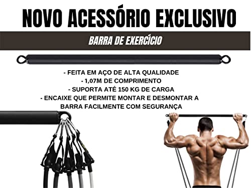 Kit Tubing Extreme Pro 95Kg com Barra de Exercício Bravus