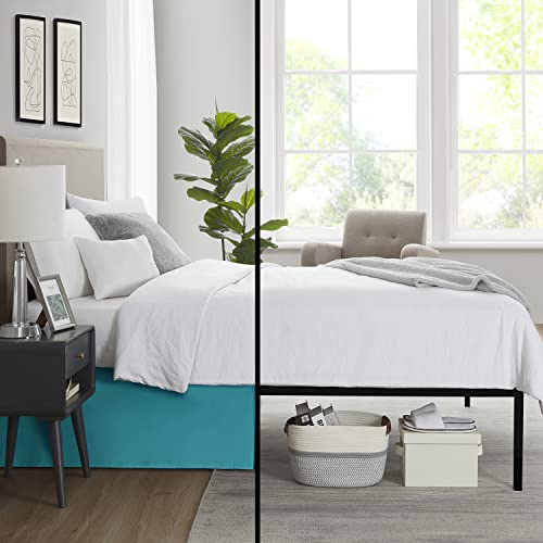 Image of Nestl Teal Full XL Bed Skirt - Full XL Size Bed Skirt 14 Inch Drop - Brushed Microfiber Bed Skirts - Hotel Quality Pleated Bed Skirt - Shrinkage & Fade Resistant