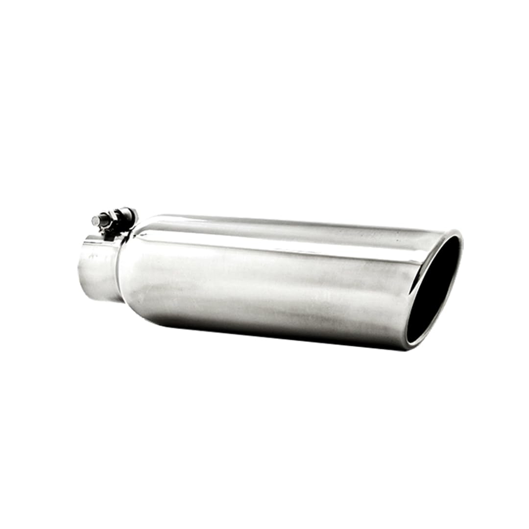 MBRP T5147 3.5" O.D. 2.25" Inlet 12" Length T304 Stainless Steel Angled Cut Rolled End Clampless Exhaust Tip